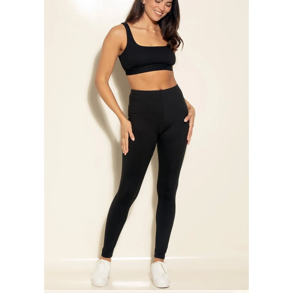 Felina Women Black High Waisted Performance Leggings Size Small RN 85144 - Picture 2 of 7